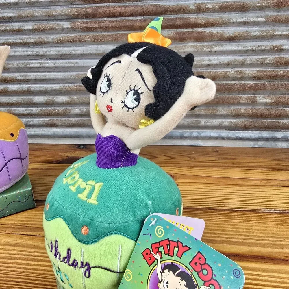 2013 PLUSH BETTY BOOP FEBRUARY & APRIL BIRTHDAY BLAST CUPCAKE DOLL BY SUGAR LOAF